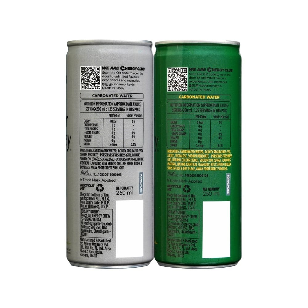 Sober Monkey Zero Sugar Tonic Water & Ginger Ale
