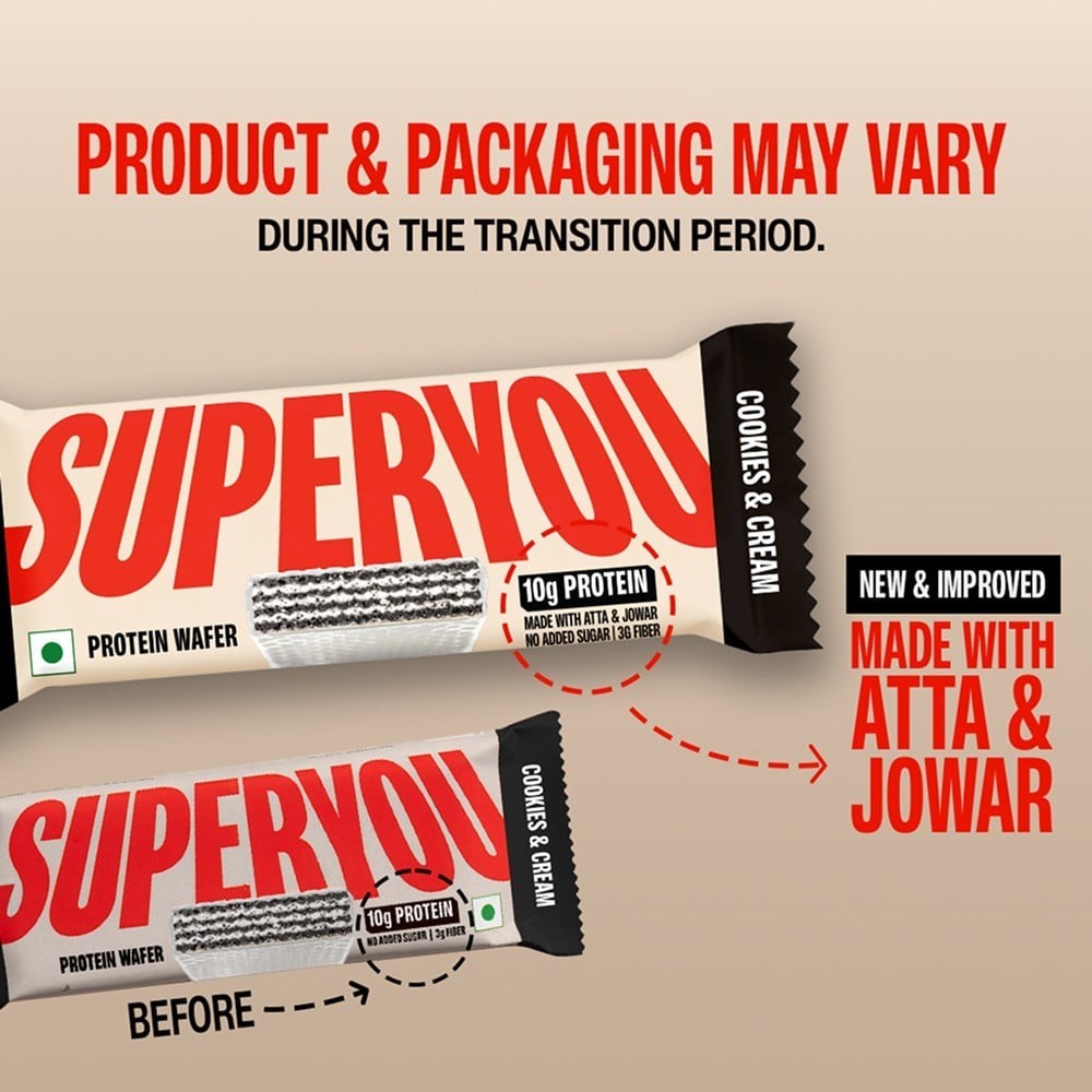SuperYou Cookies & Cream Wafer Protein Bar