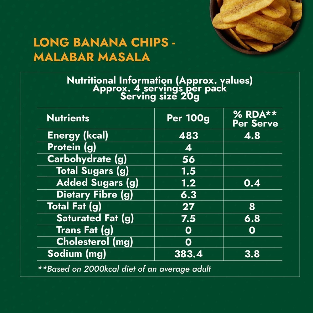 Sweet Karam Coffee Long Banana Chips (Kerala Malabar Masala)