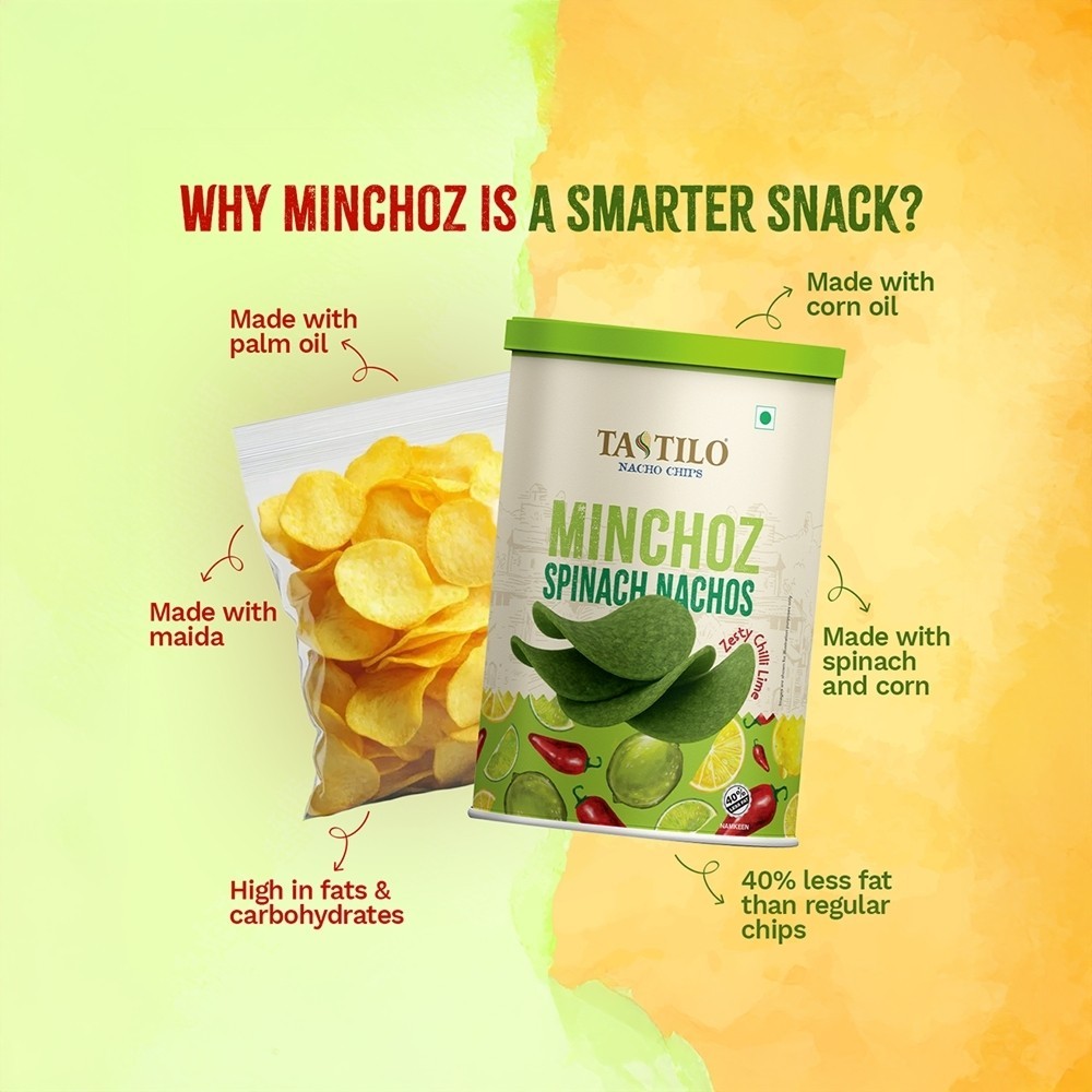Tastilo Spinach Nachos (Zesty Chilli Lime)