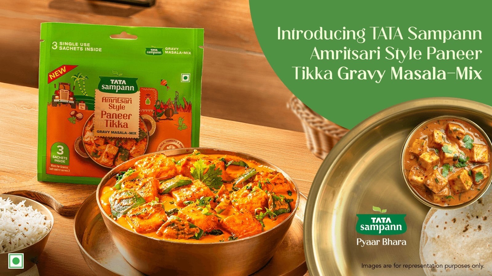 Tata Sampann Amritsari Style Paneer Tikka Instant Gravy Masala Mix