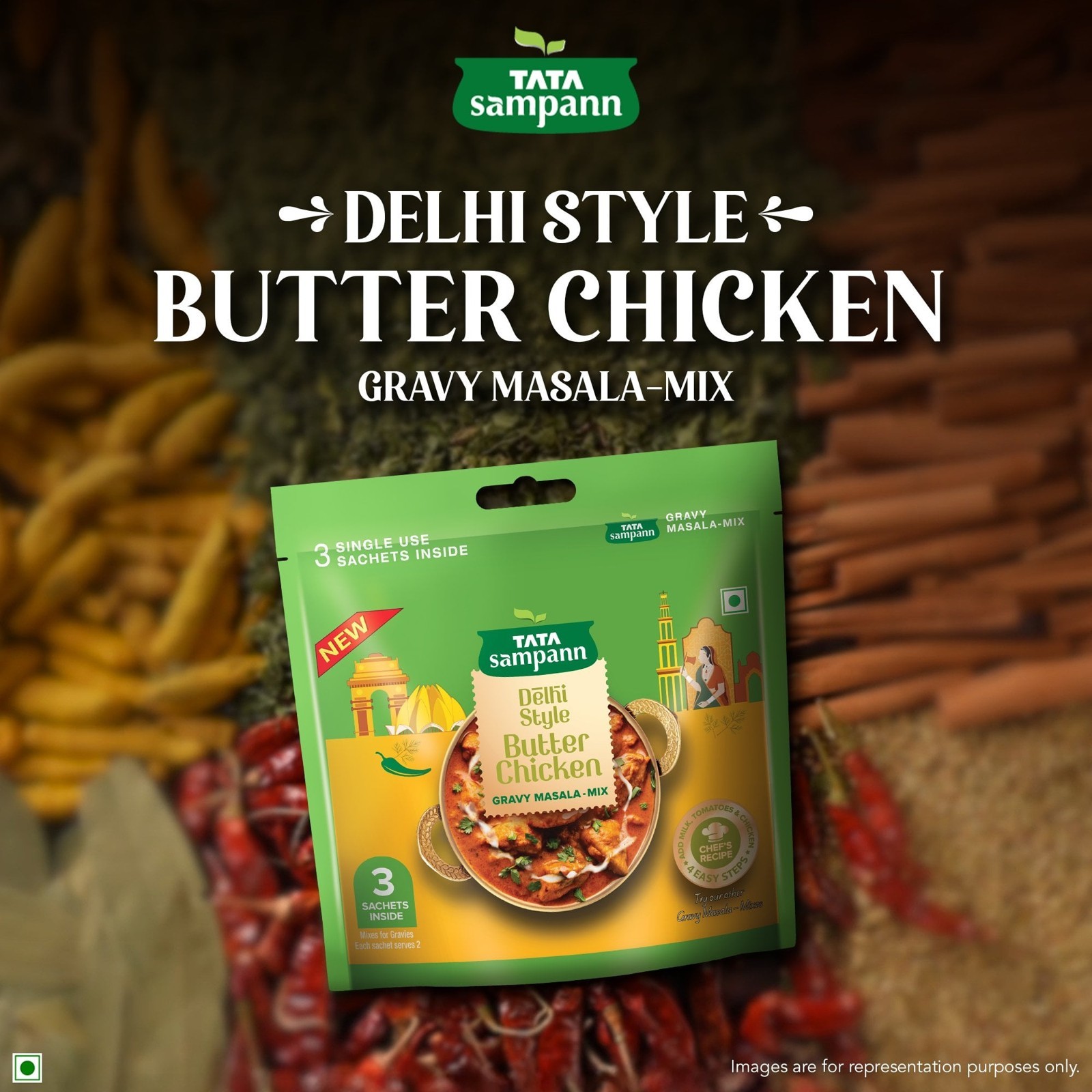 Tata Sampann Delhi Style Butter Chicken Instant Gravy Masala Mix