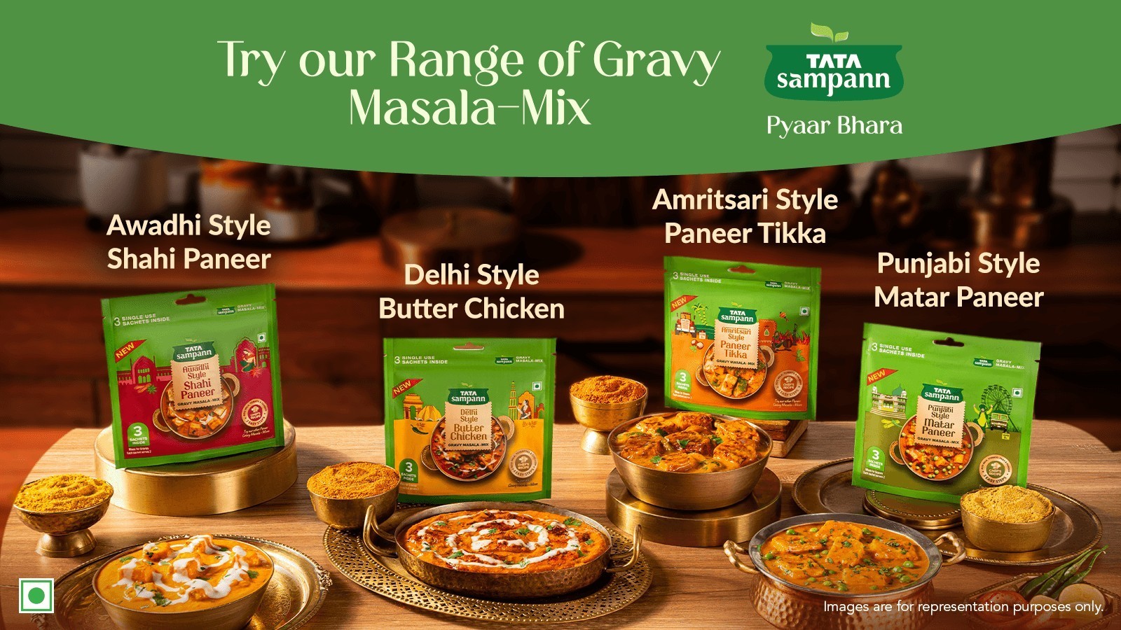 Tata Sampann Punjabi Style Matar Paneer Instant Gravy Masala Mix