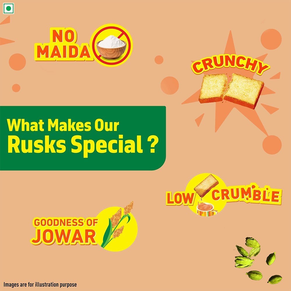 Tata Soulfull No Maida Elaichi Rusk (16% Jowar)