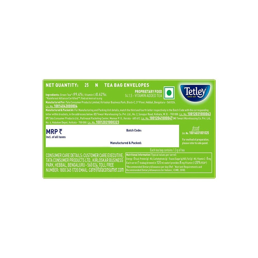 Tetley Classic Green Tea Bags (Immune with added Vitamin C)