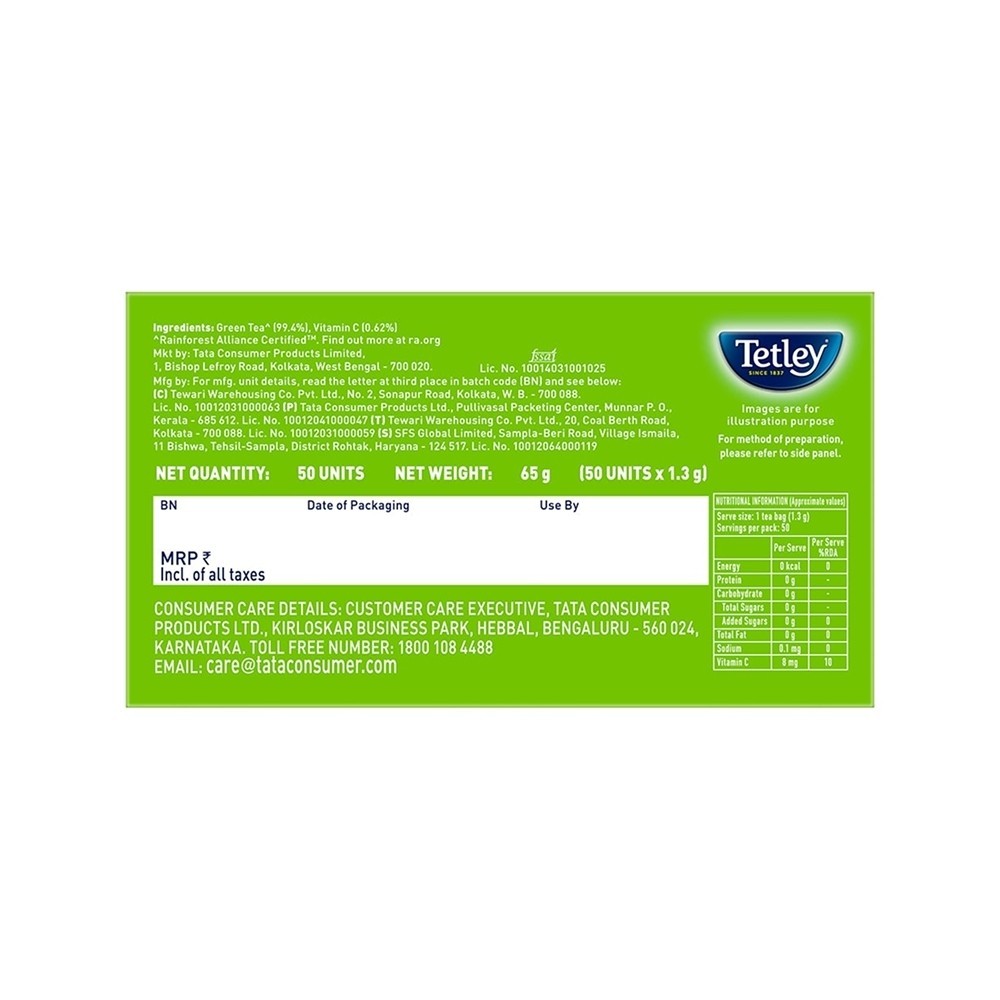 Tetley Classic Green Tea Bags (With Added Vitamin C)