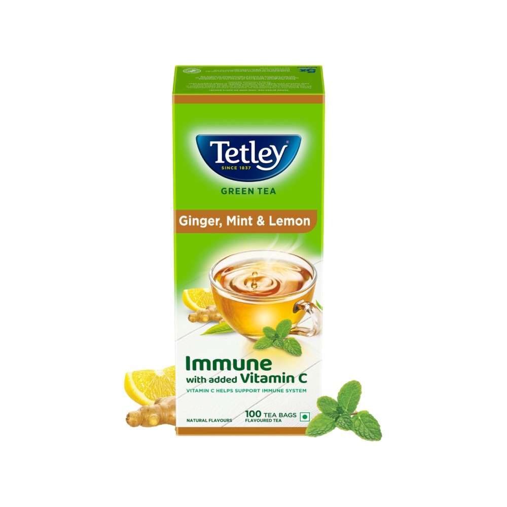 Tetley Ginger, Mint & Lemon Green Tea Bags (Immune with Added Vitamin C)