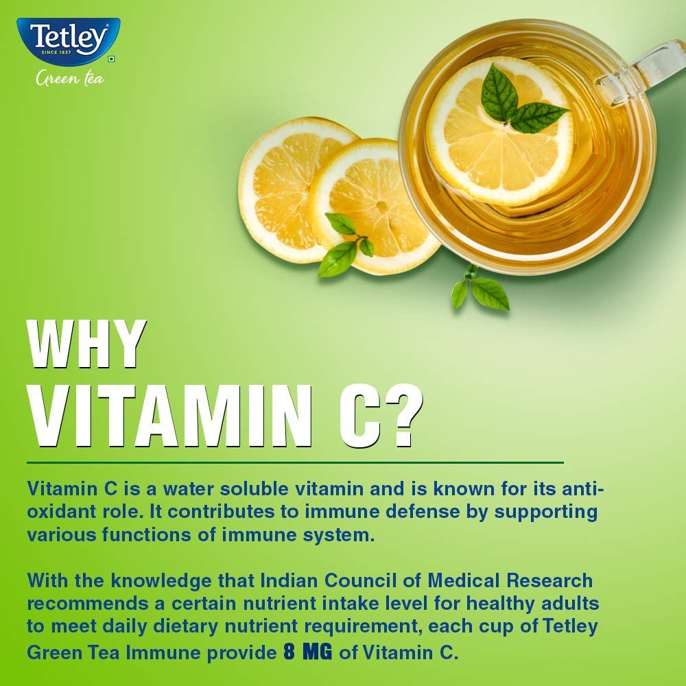 Tetley Ginger, Mint & Lemon Green Tea Bags (Immune with Added Vitamin C)