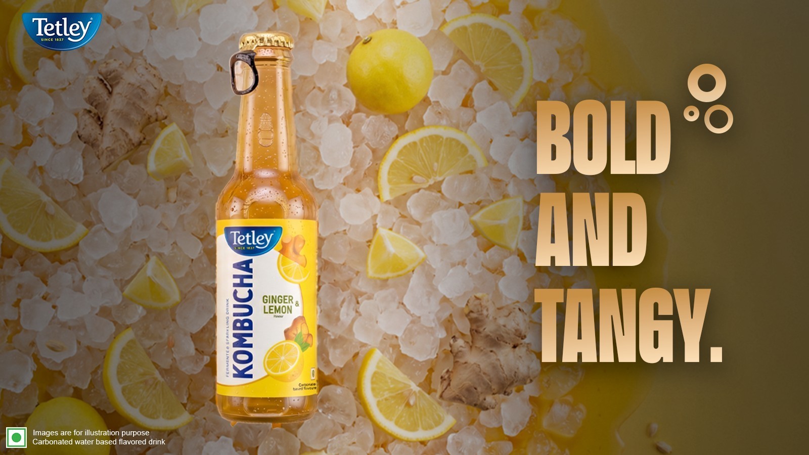 Tetley Kombucha Fermented Sparkling Drink (Ginger & Lemon)