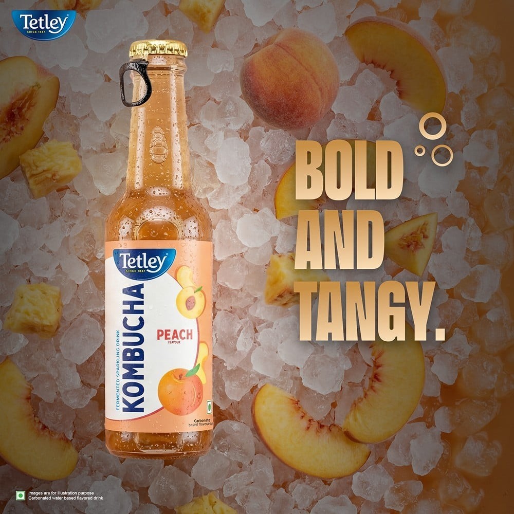 Tetley Kombucha Fermented Sparkling Drink (Peach)