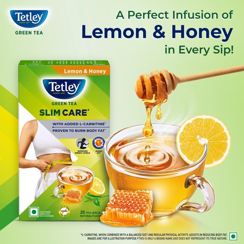 Tetley Slim Care Green Tea Bags (With L-Carnitine, Lemon & Honey)