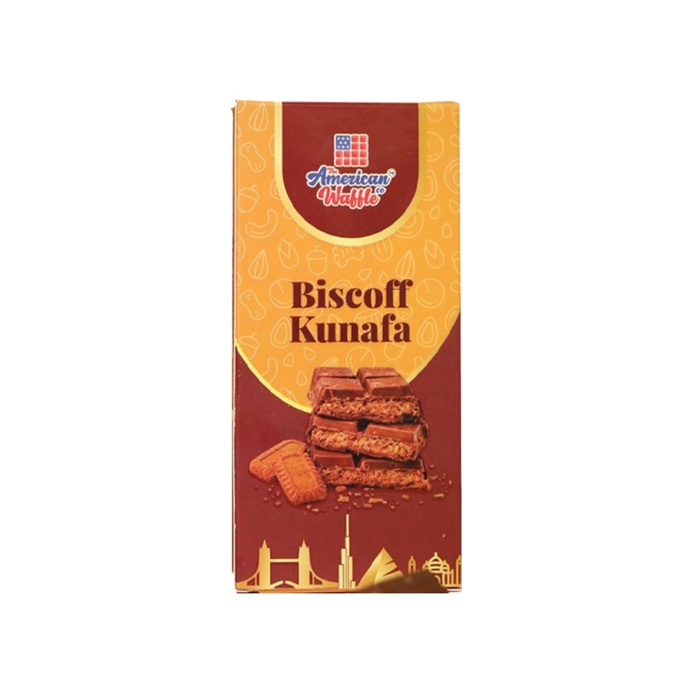 The American Waffle Co Biscoff Kunafa Chocolate Bar