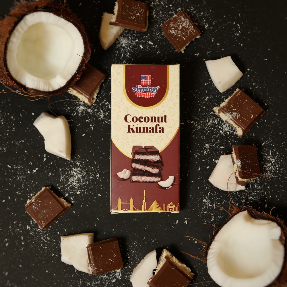 The American Waffle Co Coconut Kunafa Chocolate Bar