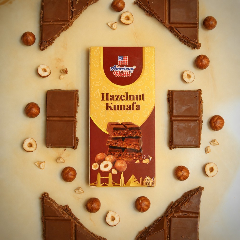 The American Waffle Co Hazelnut Kunafa Chocolate Bar