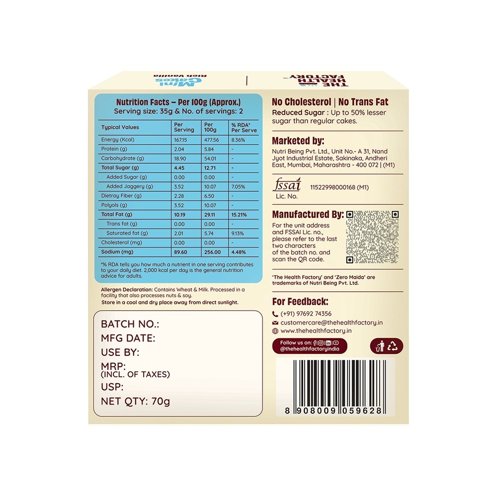 The Health Factory Mini Cakes – Rich Vanilla