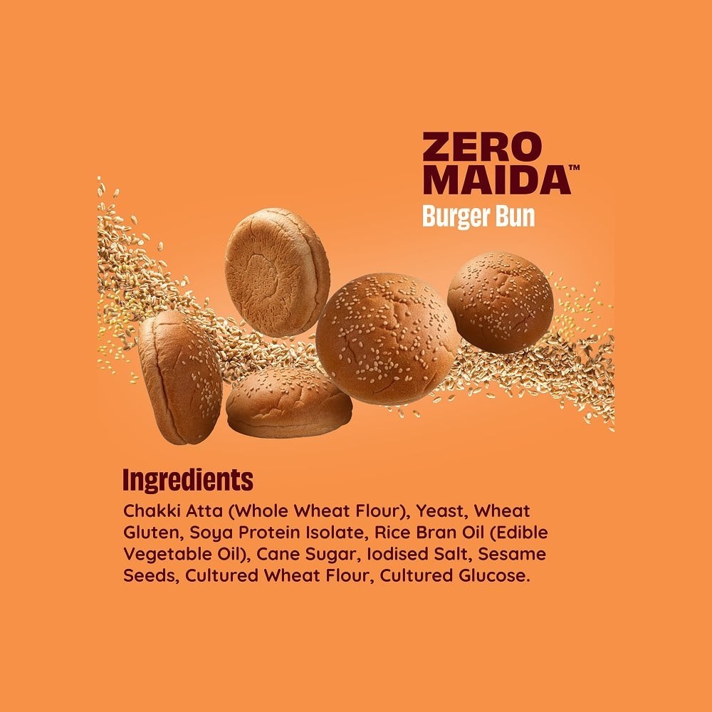 The Health Factory Zero Maida Burger Bun - Pack of 4