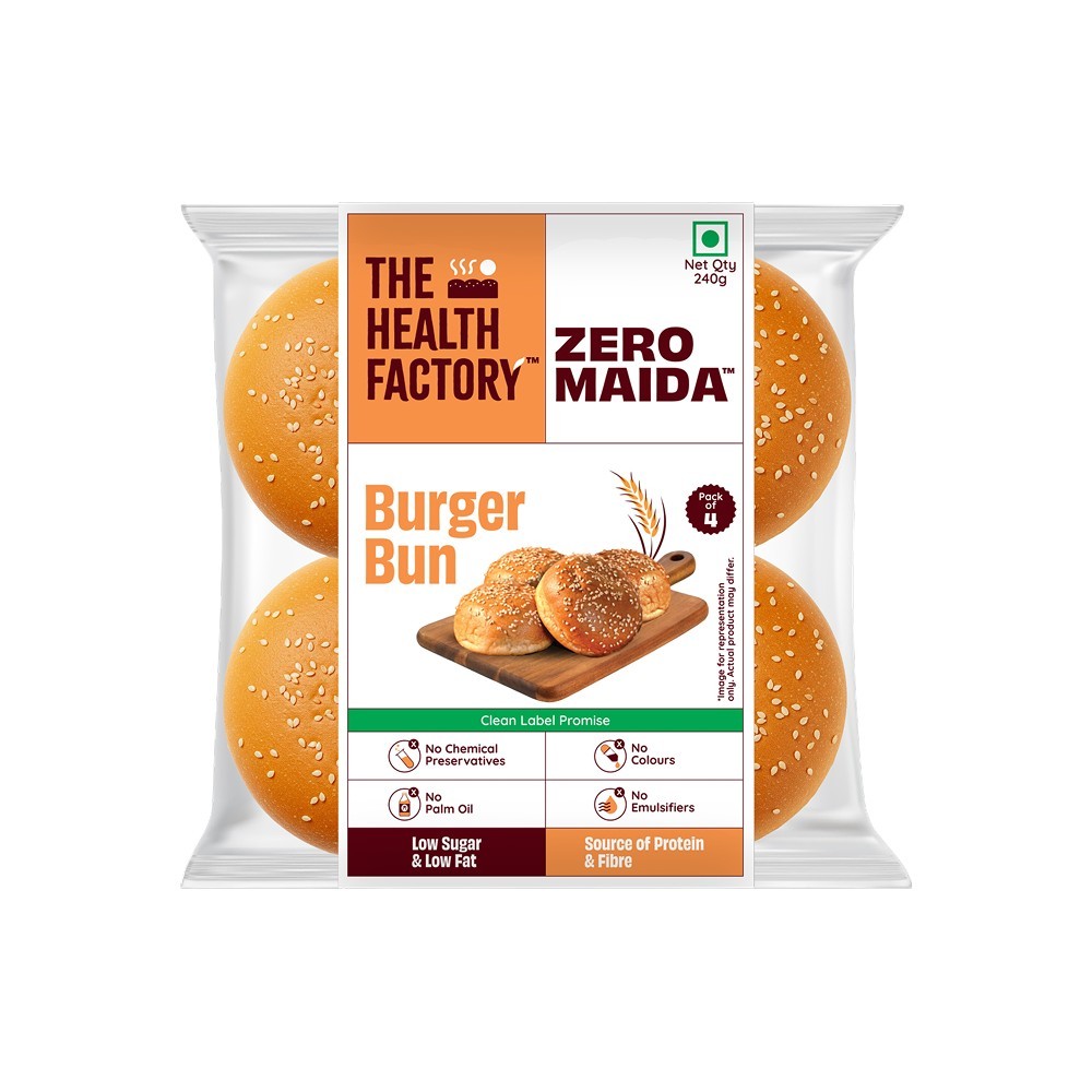 The Health Factory Zero Maida Burger Bun - Pack of 4