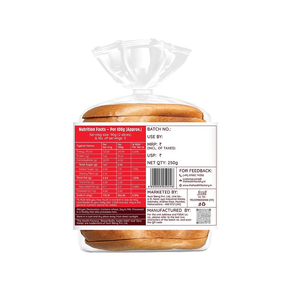 The Health Factory Zero Maida Protein Bread