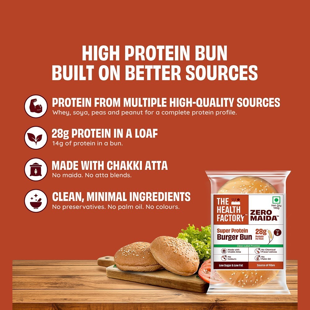 The Health Factory Zero Maida Protein Burger Bun