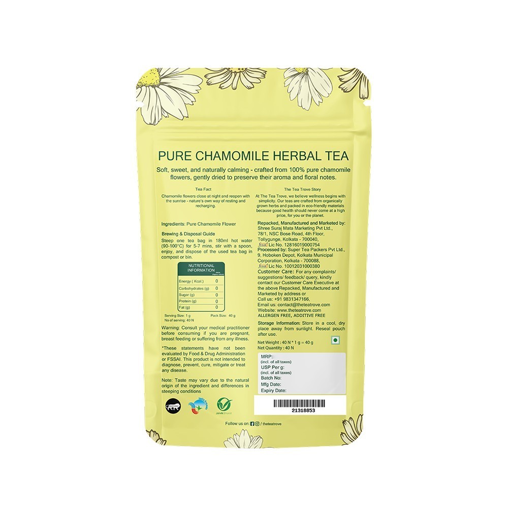 The Tea Trove Chamomile Organic Herbal Infusion Bags
