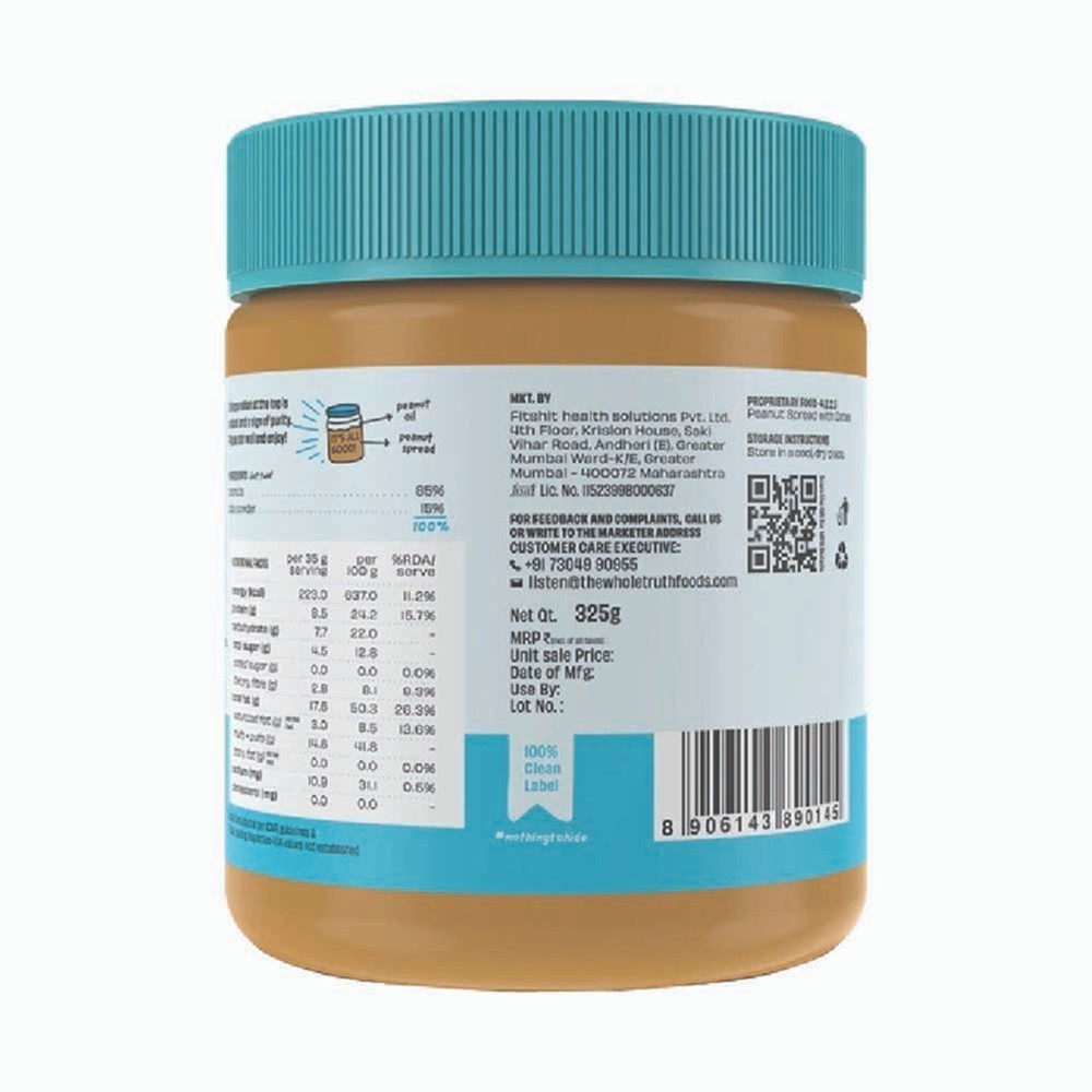 The Whole Truth Sweetened Crunchy Peanut Spread with Dates