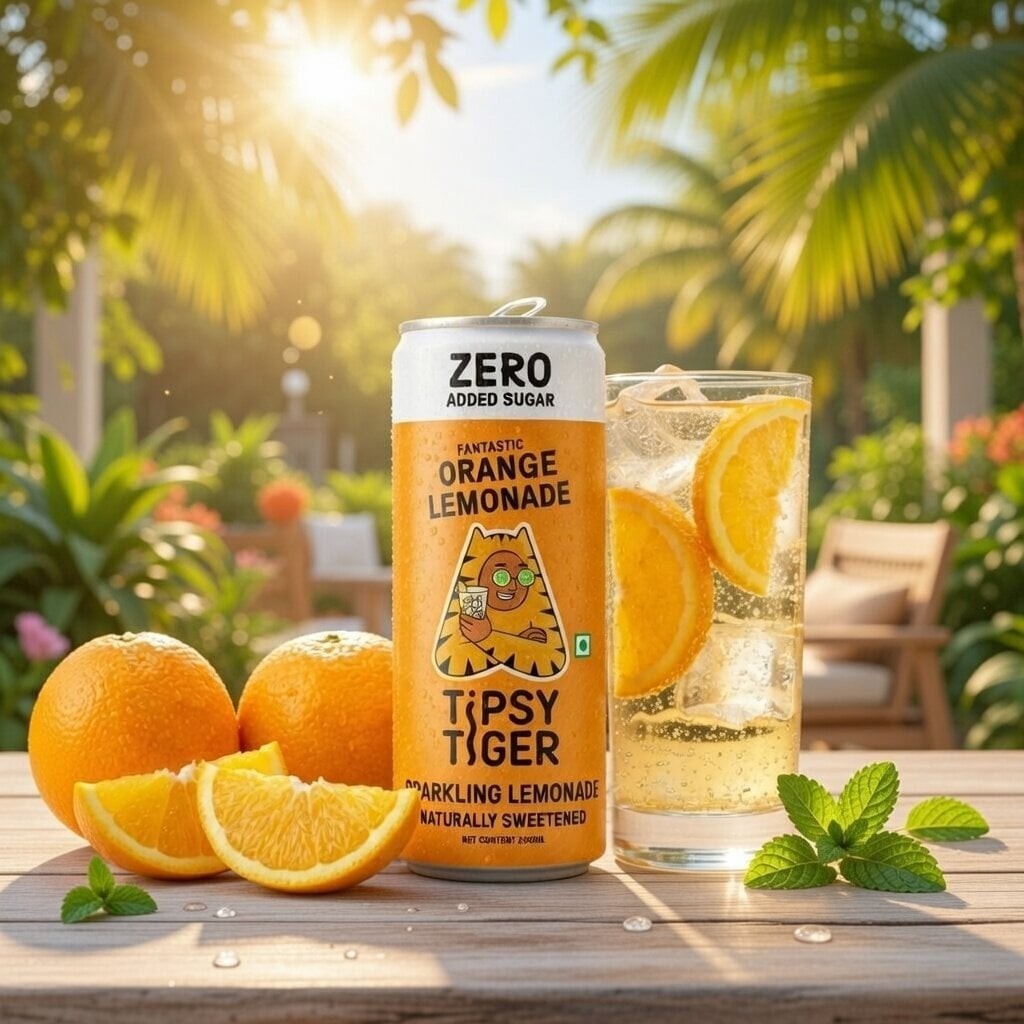 Tipsy Tiger Zero Sugar Orange Sparkling Lemonade