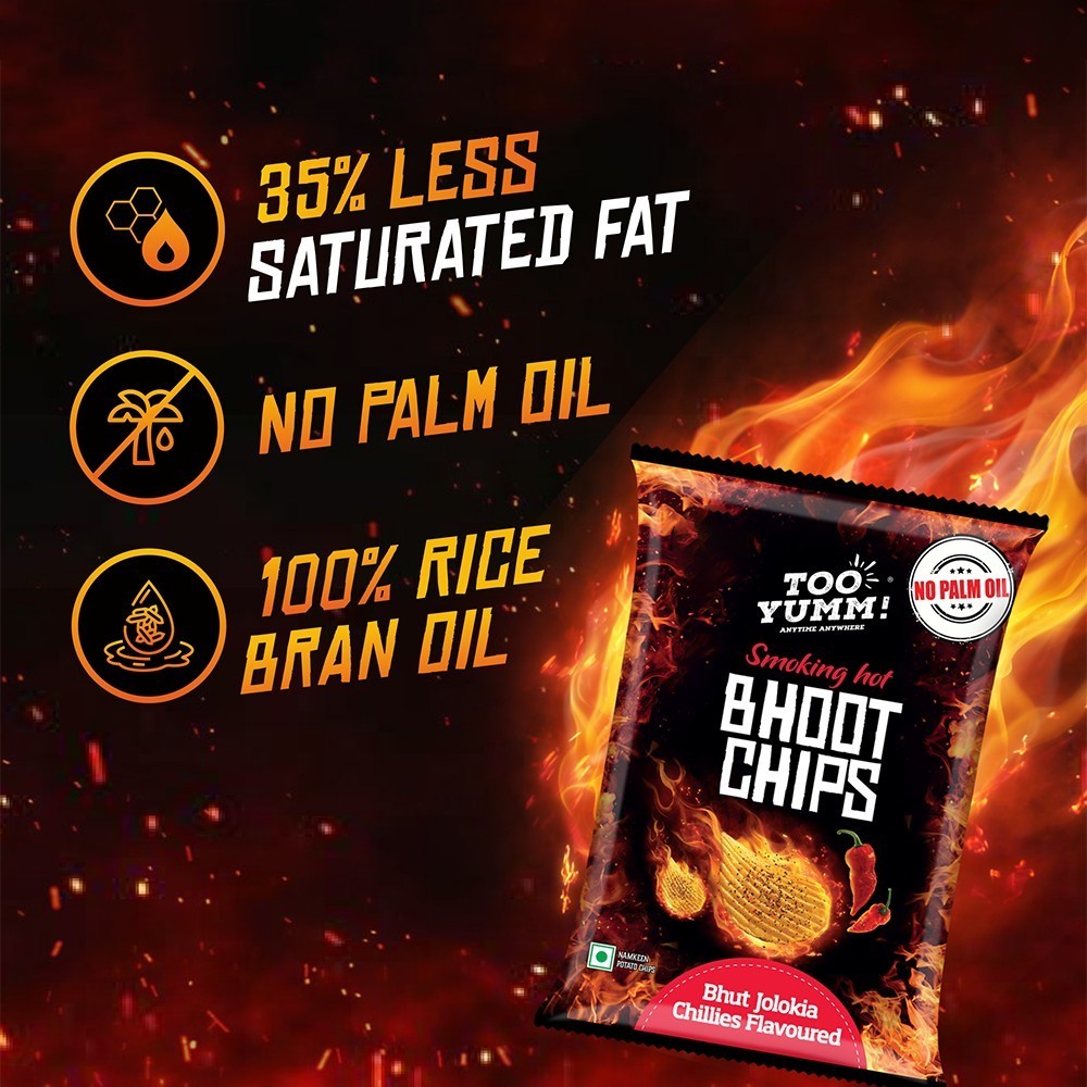 Too Yumm Bhoot Potato Chips Spicy Chilli Snacks - Pack of 2