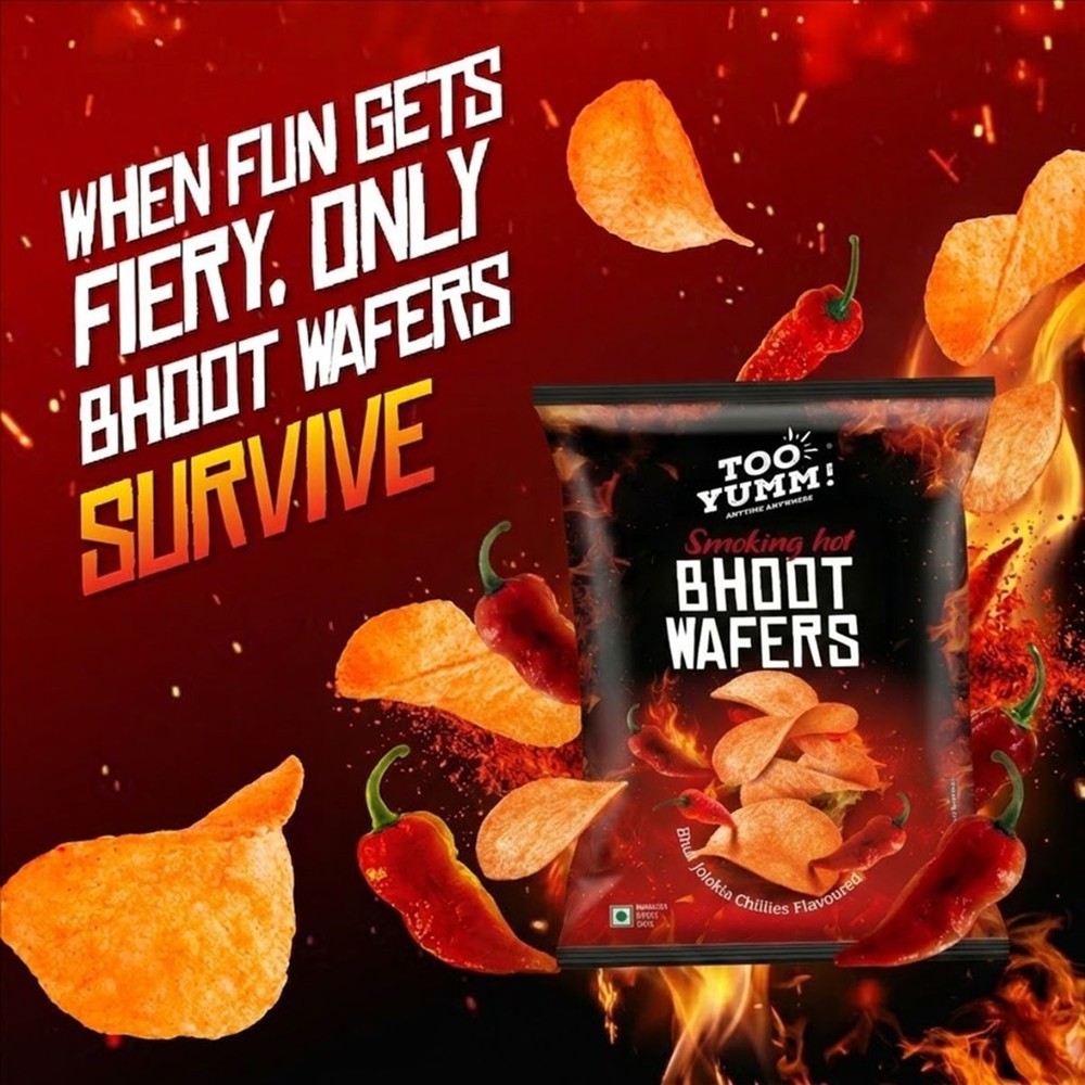 Too Yumm Bhoot Wafer Potato Chips - Spicy Jholokia Chilli