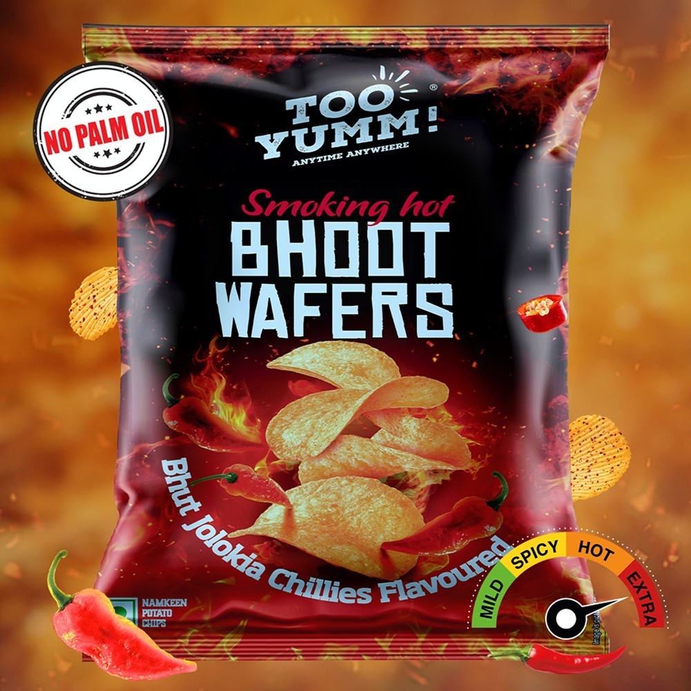 Too Yumm Bhoot Wafer Potato Chips - Spicy Jholokia Chilli