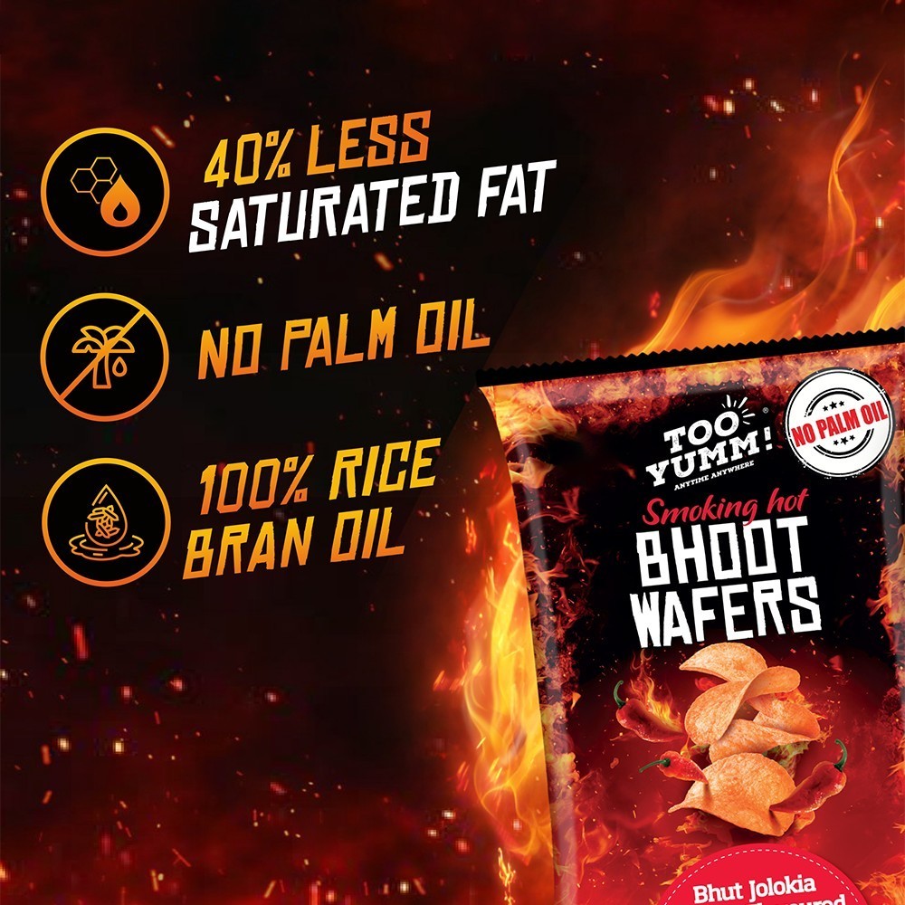 Too Yumm Bhoot Wafers Spicy Jholokia Chilli Potato Chips - Pack of 2
