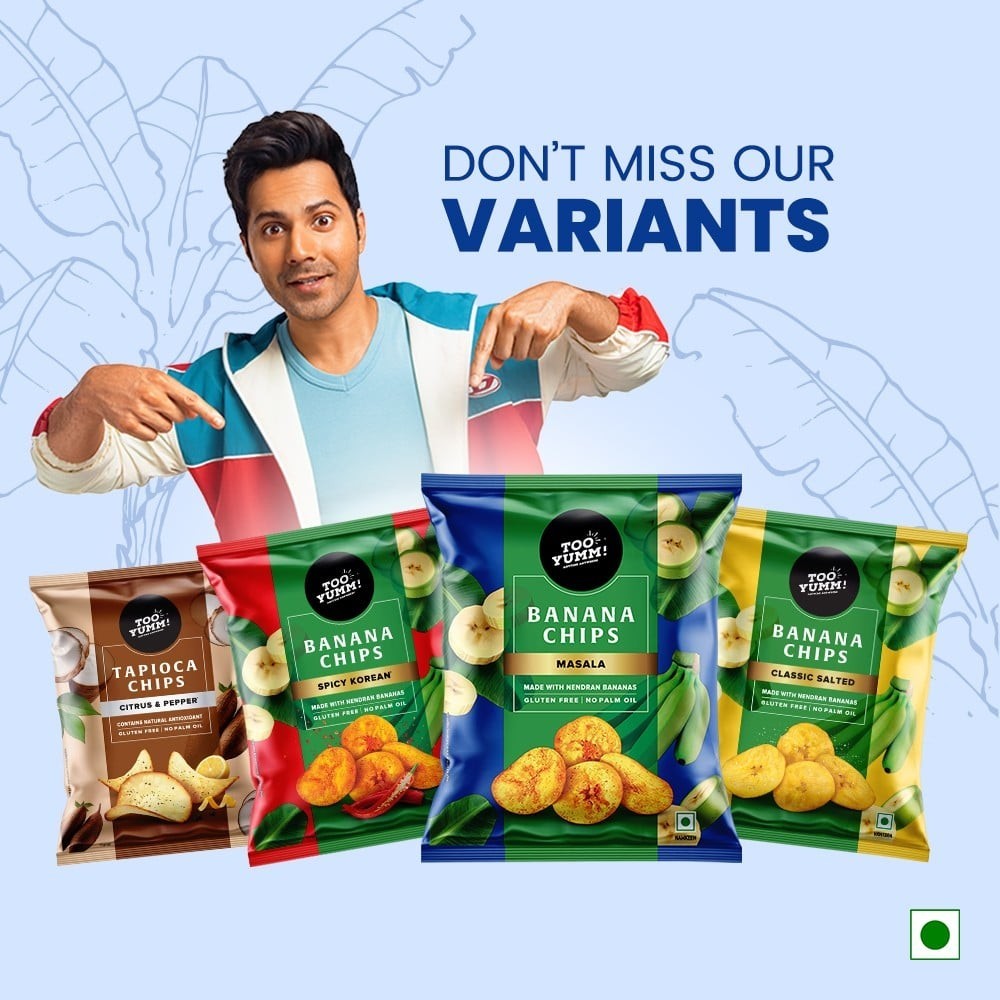 Too Yumm Spicy Korean Nendran Banana Chips +  Masala Nendran Banana Chips (No Palm Oil) +  Classic Salted Nendran Banana Chips Combo