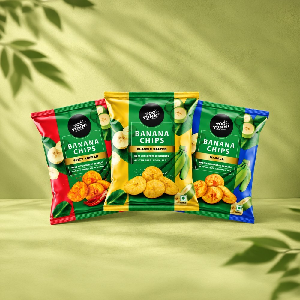 Too Yumm Spicy Korean Nendran Banana Chips +  Masala Nendran Banana Chips (No Palm Oil) +  Classic Salted Nendran Banana Chips Combo