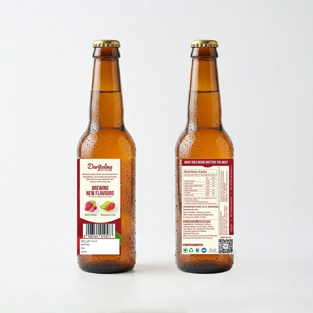 Toyo Kombucha Cranberry Non-Alcoholic Kombucha Fermented Tea