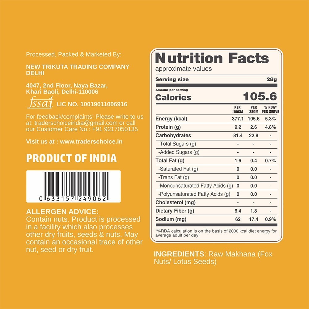 Trader's Choice Jumbo Hand Picked Makhana