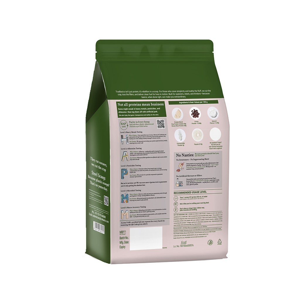 TrueBasics Clean Brown Rice + Pea Plant Protein Powder