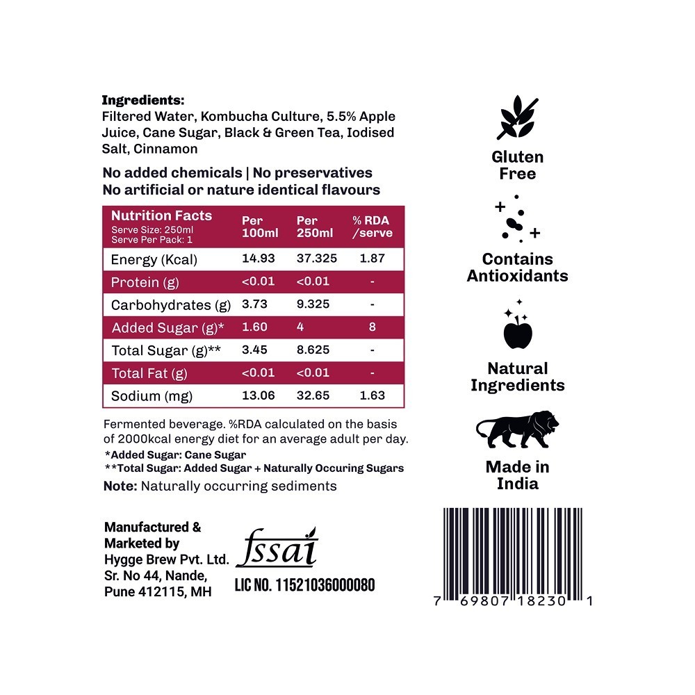 Umami Brew Apple Cinnamon Kombucha