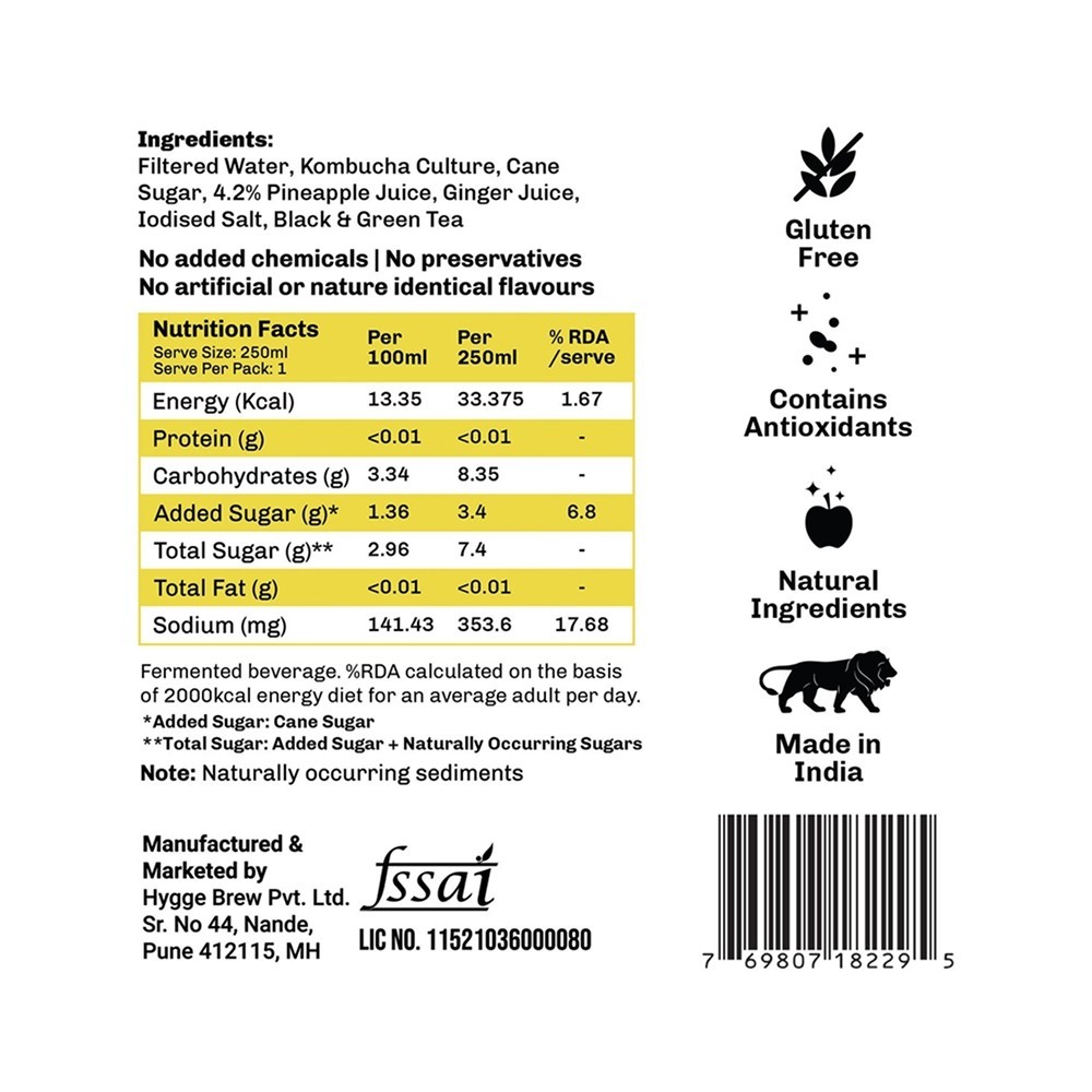Umami Brew Pineapple Spice Kombucha