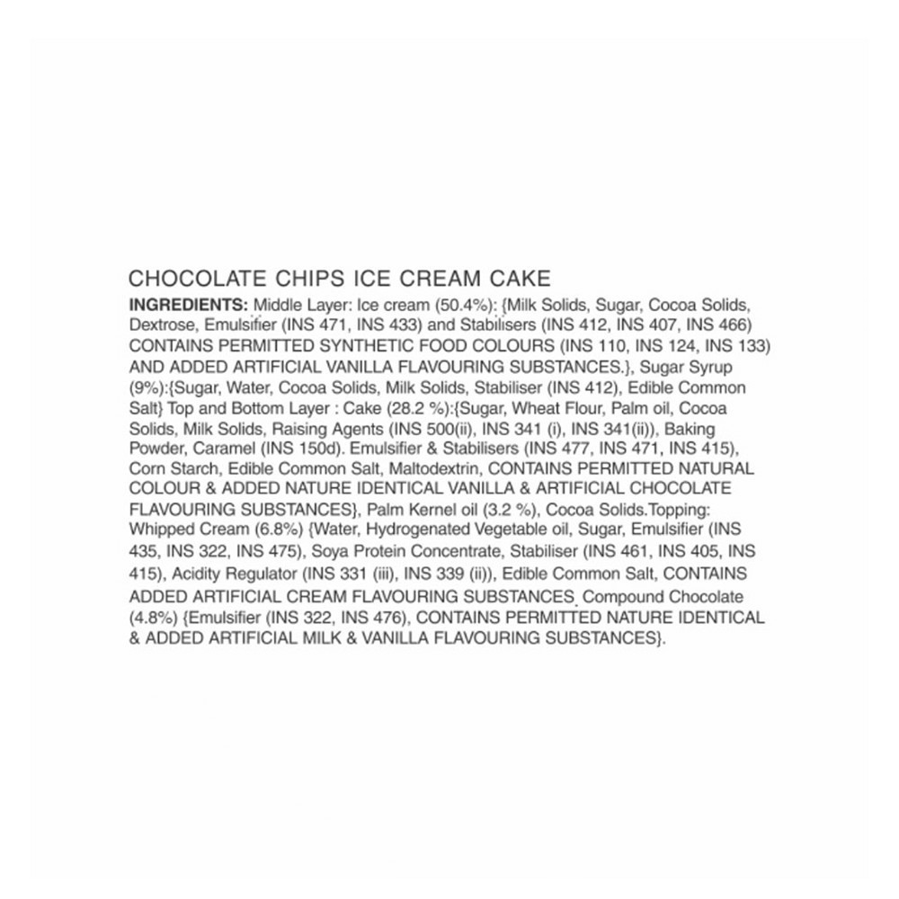 Vadilal Chocolate Chips Ice Cream Cake