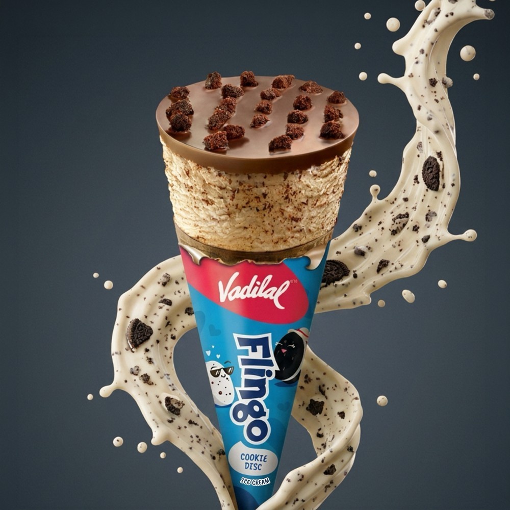 Vadilal Flingo Cookie Disc Ice Cream Cone