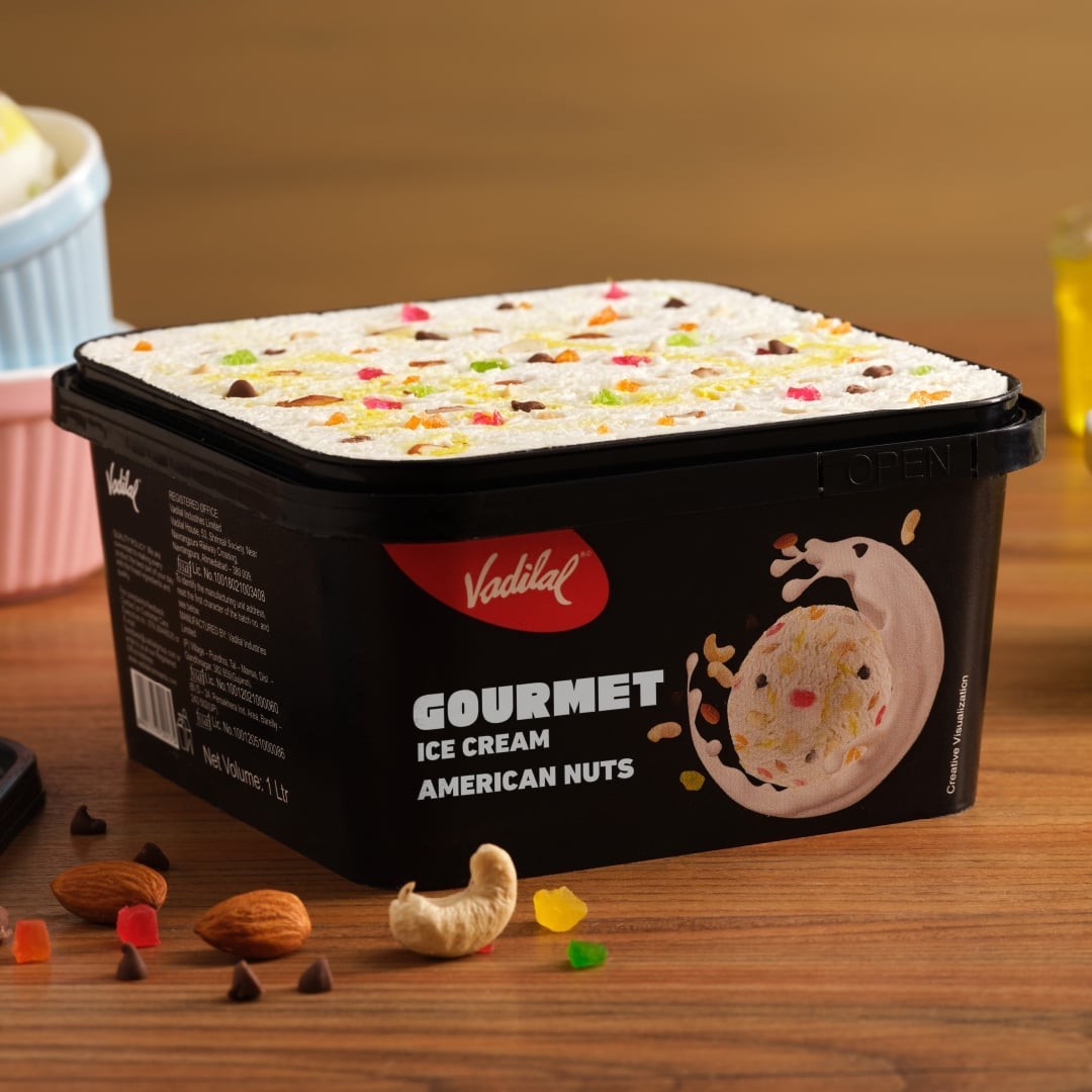 Vadilal Gourmet American Nuts Ice Cream Tub