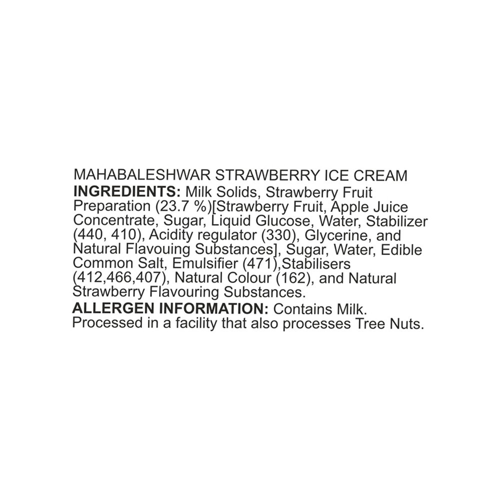 Vadilal Mahabaleshwar Strawberry Ice Cream Tub