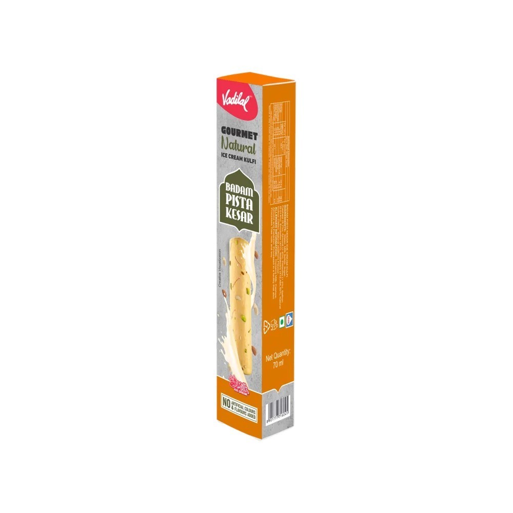 Vadilal Natural Badam Pista Kesar Ice Cream Kulfi Stick