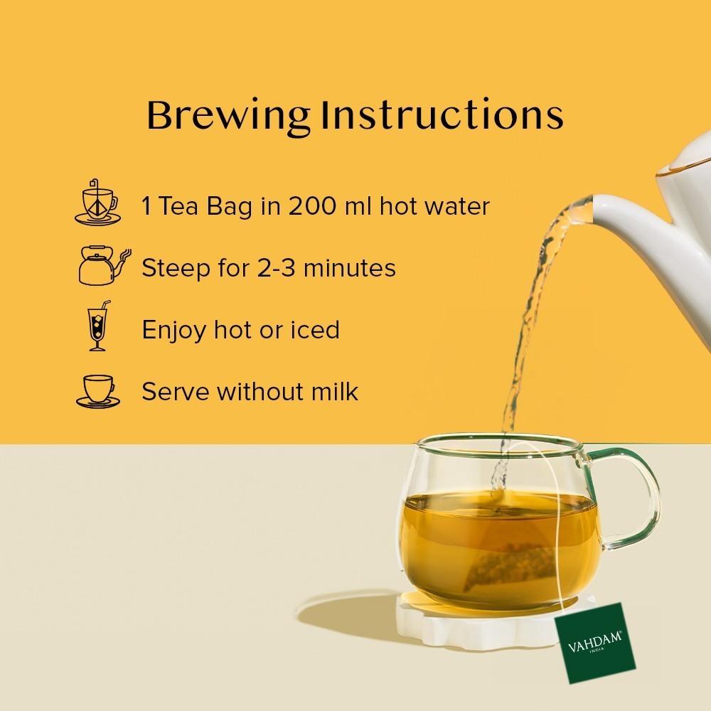 Vahdam Chamomile Mint Citrus Green Tea Bags
