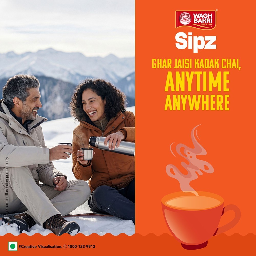 Wagh Bakri Sipz Instant Tea Premix Elaichi + Ginger + Masala