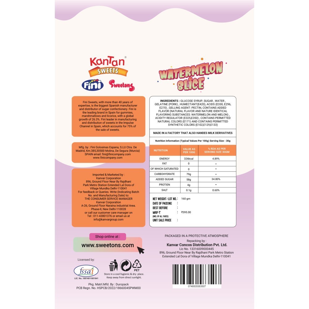 Weeton Watermelon Slice Jelly Gummy Candy