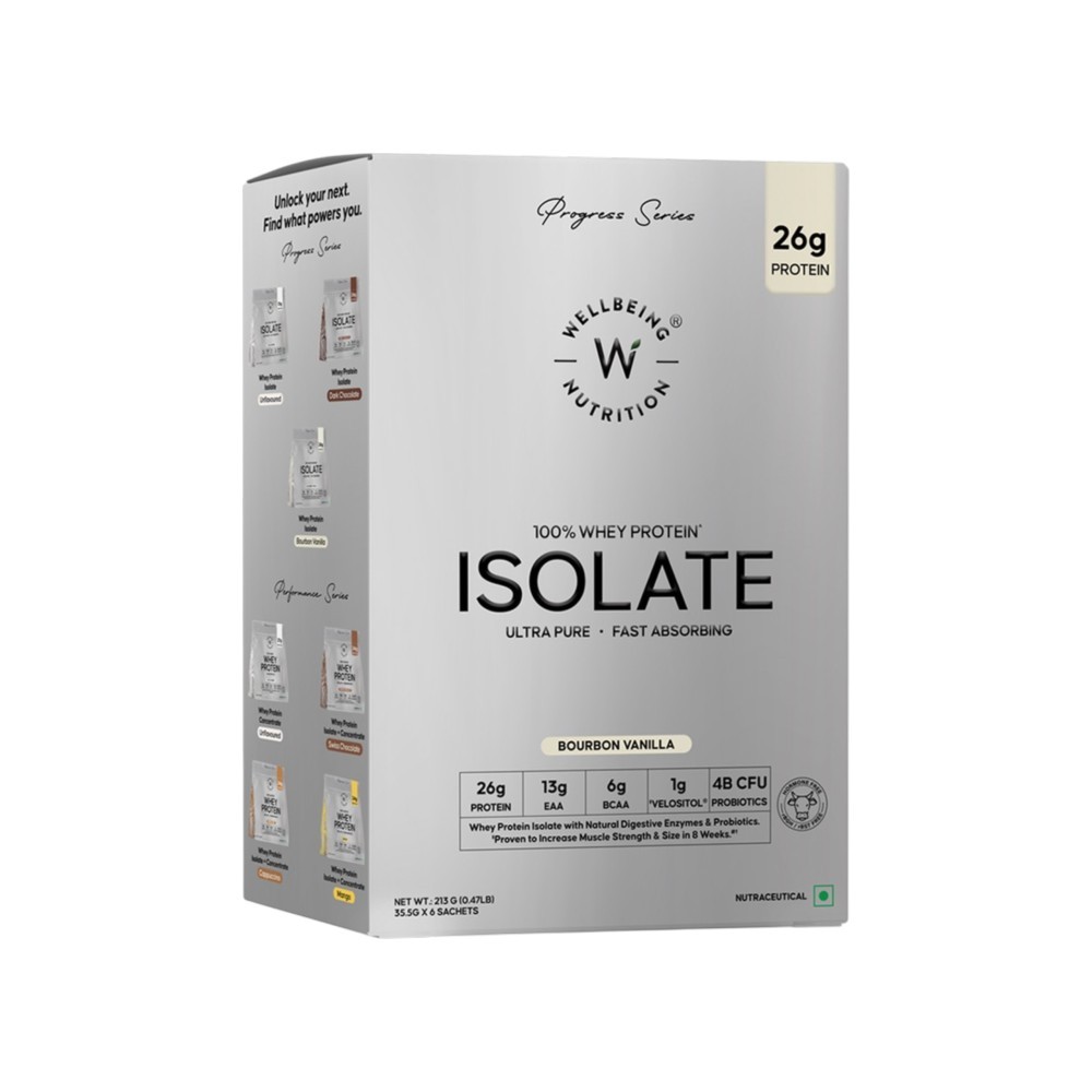Wellbeing Nutrition Isolate Whey Protein Sachets (Bourbon Vanilla)