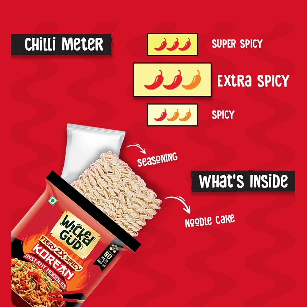 WickedGud Fiery 2X Spicy Korean Instant Noodles