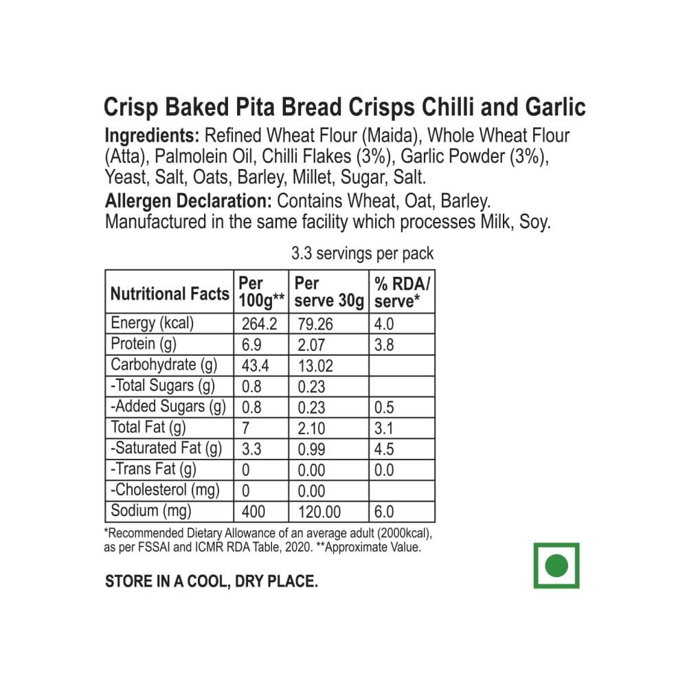 Wingreens Farms Chilli and Garlic Pita Chips