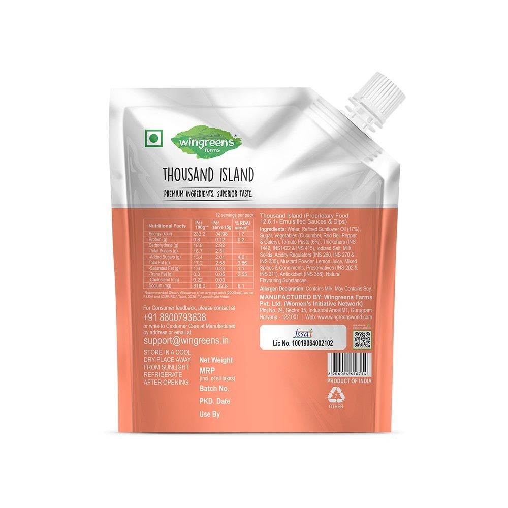 Wingreens Farms Thousand Island Salad Dressing