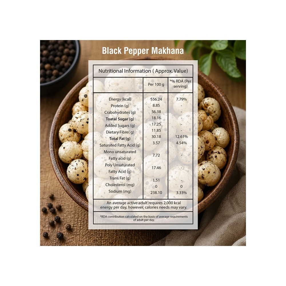 Wonderland Foods Black Pepper Flavoured Makhana